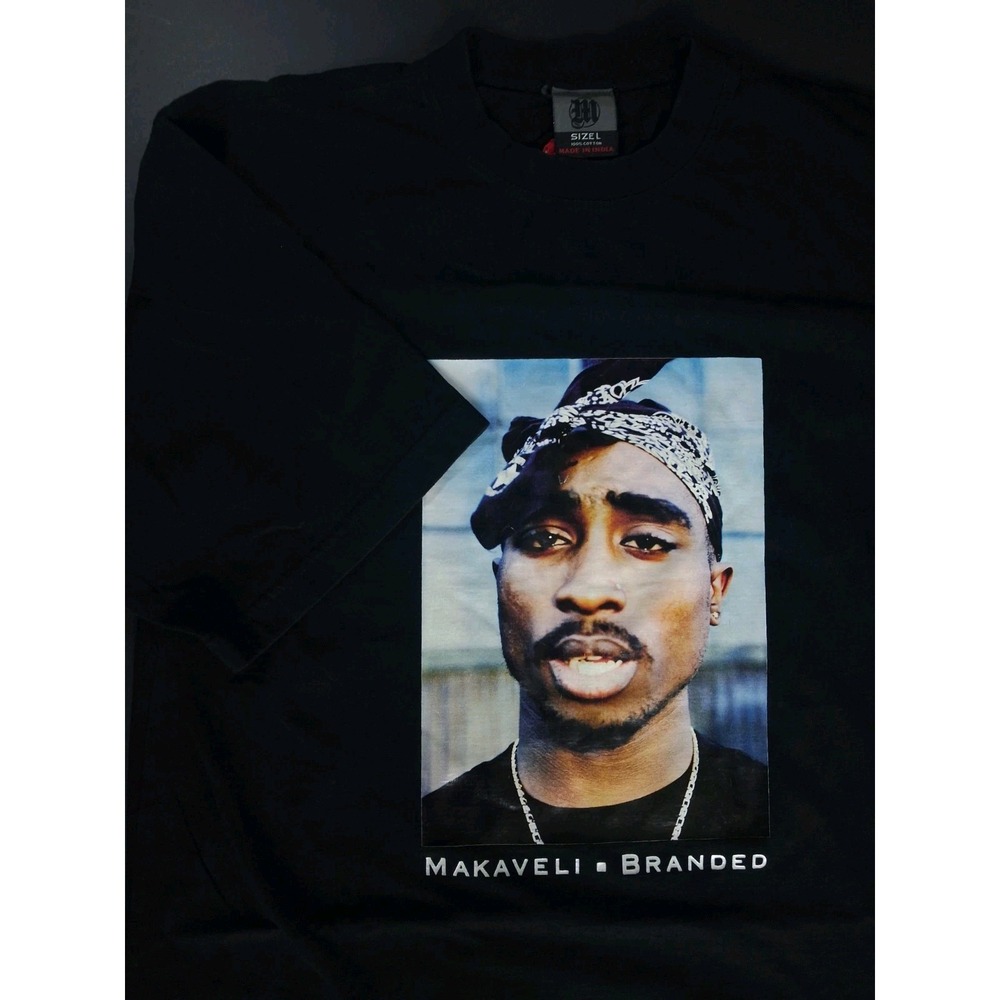 Tupac Shakur Makaveli Branded Vintage Rap Hip Hop Black Shirt Tupac Size Large